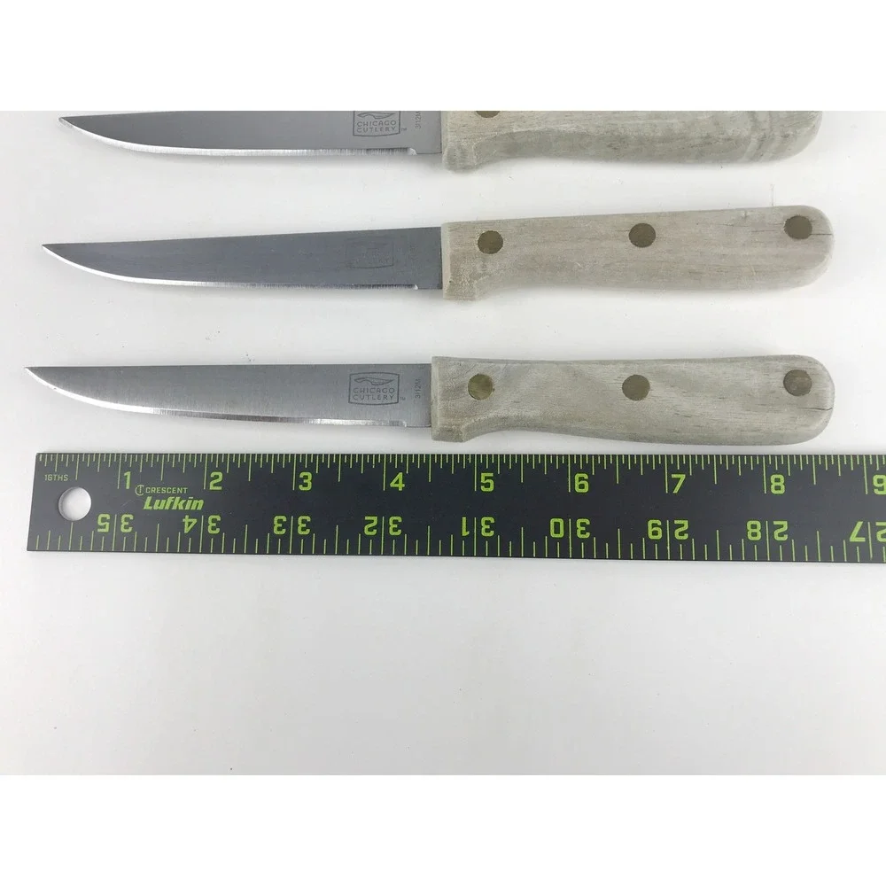 Lot of 6 - Chicago Cutlery 3112M Steak Knives Wood Handle Kitchen Slicing‎